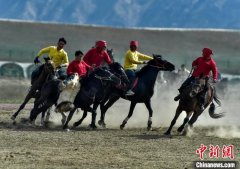 乌鲁木齐周边山区举办群众赛马刁羊活动