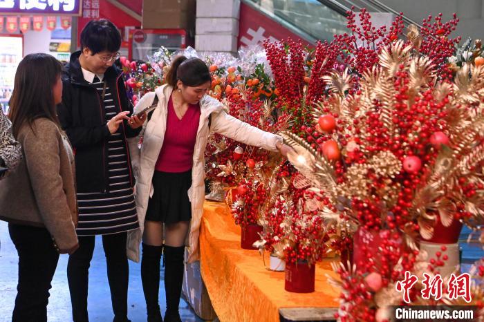 昆明斗南花卉市场年宵花走俏